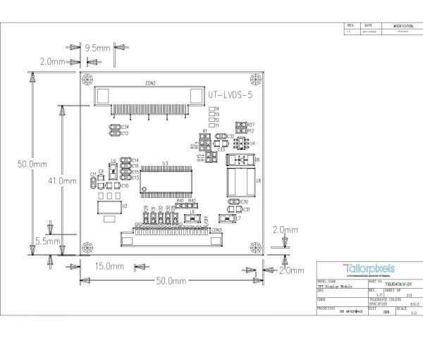 TFT Controller Board, RGB 40PIN to LVDS TBJ043LV-01 (3)