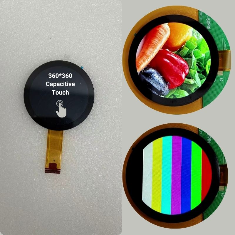 TTH185TRS-04C 1.85-inch Round LCD, 360×360, MIPIQSPI8BITSRGB, with Capacitive touch panel