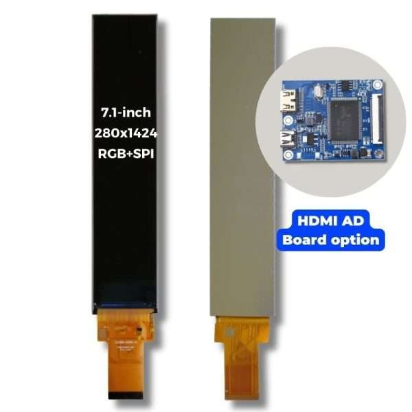 7.1 inch IPS TFT, Stretched Bar LCD,RGB+SPI, 280x1424-TTG071BVV-01