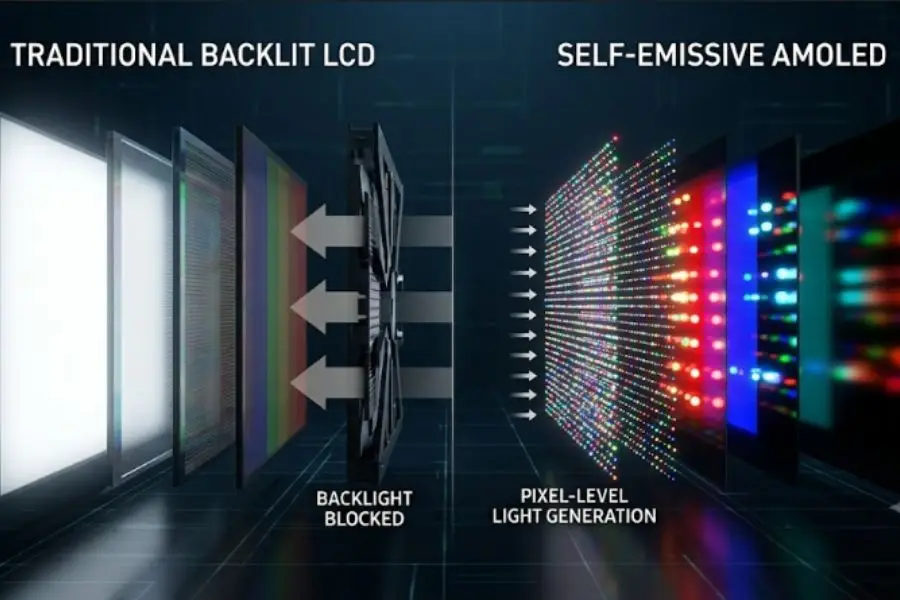 Backlit LCD vs. Self-Emissive AMOLED