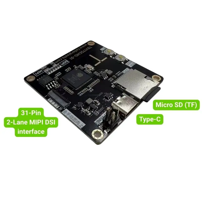 ESP32 AMOLED Display Board for 7 Eval Kits 1 TBX175EMD-01 ESP32P4 display board close-up