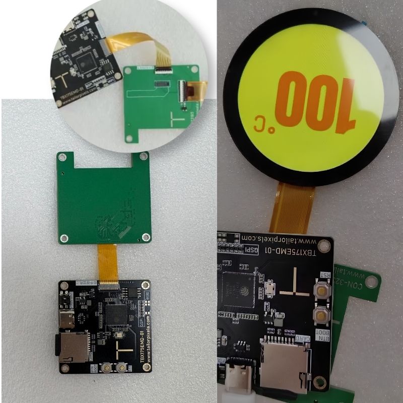 ESP32 AMOLED Display Board for 7 Eval Kits 9 1.85-inch Round touch display with ESP32-P4